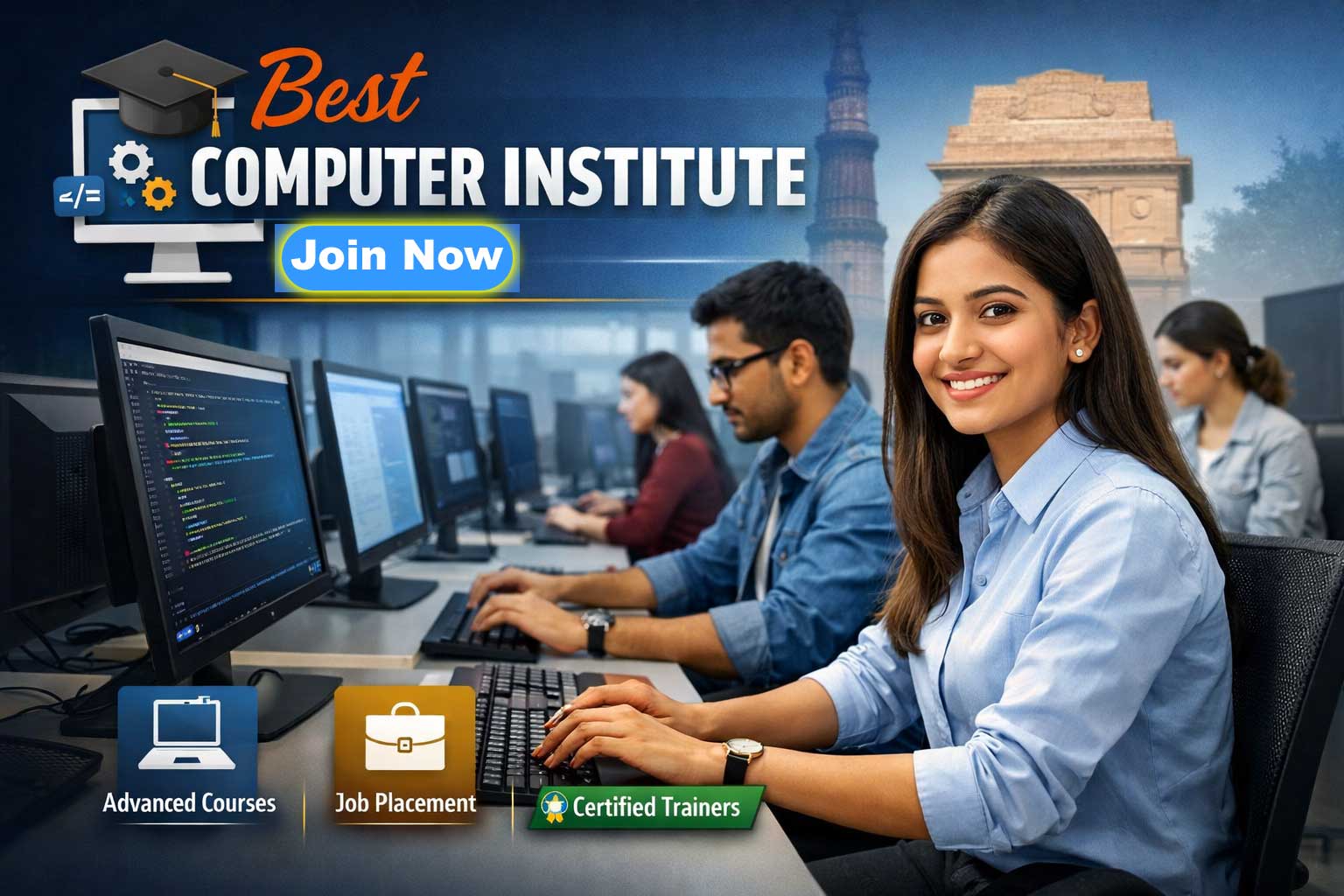 Students working in a computer lab